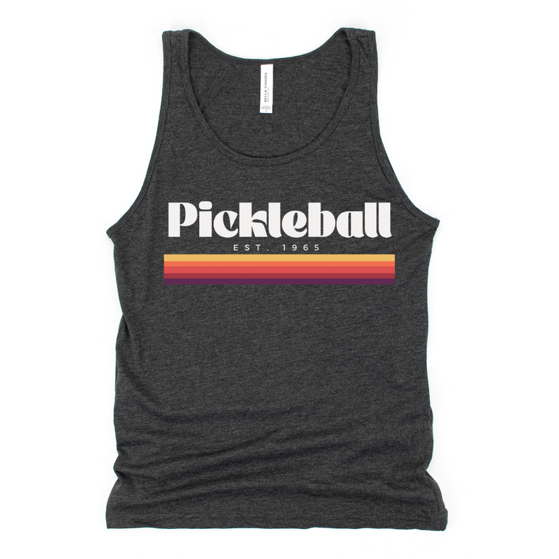 Step back in time and experience the nostalgia of pickleball in 1965 with this Men's Jersey Tank. Celebrate pickleball's beginnings with this vintage-inspired collection that combines the charm of the past with modern style. 