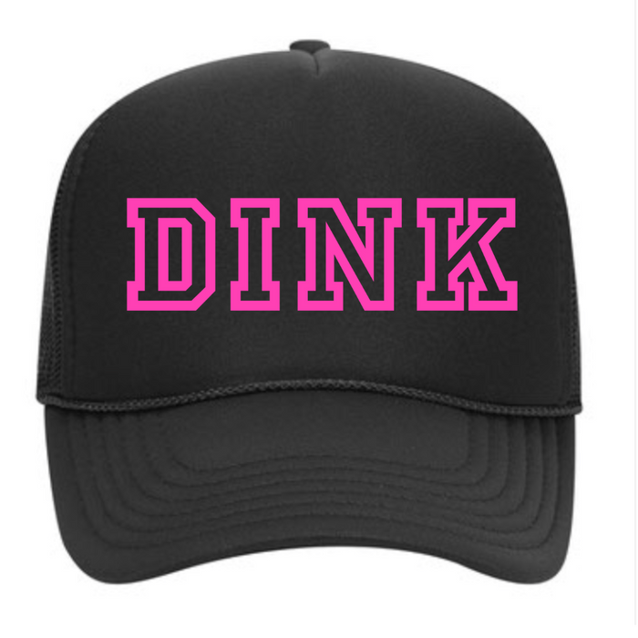 Elevate your pickleball style with our DINK Trucker Hat. Inspired by the iconic VS PINK from back in the day, our DINK Trucker Hat brings a playful charm to your pickleball attire. With the perfect blend of comfort and flair, this hat will be your go-to, whether you're on the pickleball courts, running errands, or hanging out with friends.