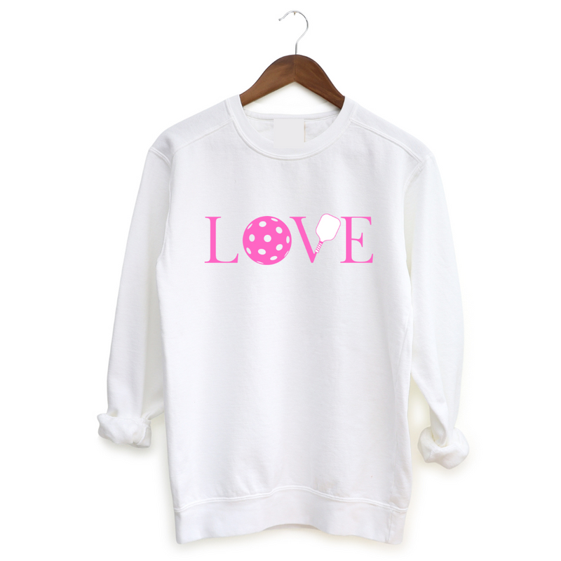 Get ready to show your love for pickleball with our LOVE Sweatshirts!  You'll love how soft and comfortable they are. This LOVE Pickleball collection is perfect for wearing on or off the pickleball courts. Grab yours now and share your love for the game with the world! 