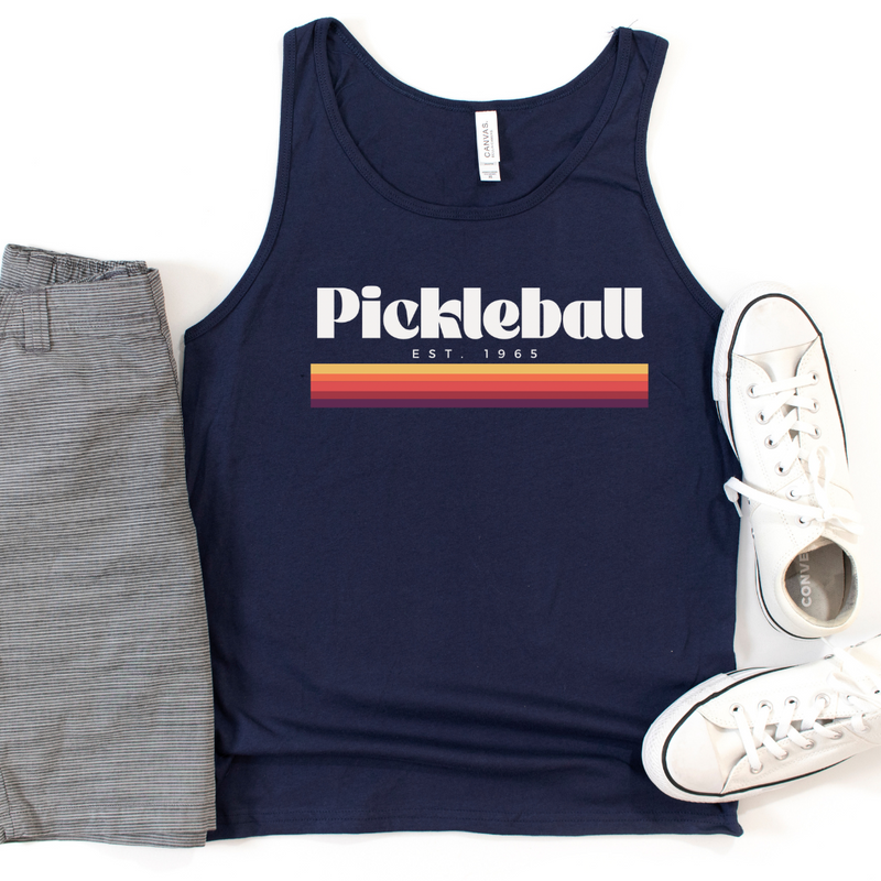 Step back in time and experience the nostalgia of pickleball in 1965 with this Men's Jersey Tank. Celebrate pickleball's beginnings with this vintage-inspired collection that combines the charm of the past with modern style. 