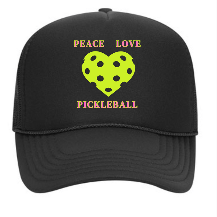 A world with Peace Love & Pickleball is one we want to be a part of and share a whole lot of! Rock this super comfy foam trucker hat everywhere you go, not just the pickleball courts! Pair it with your pickleball outfit or jeans. Either way you'll look adorable! 