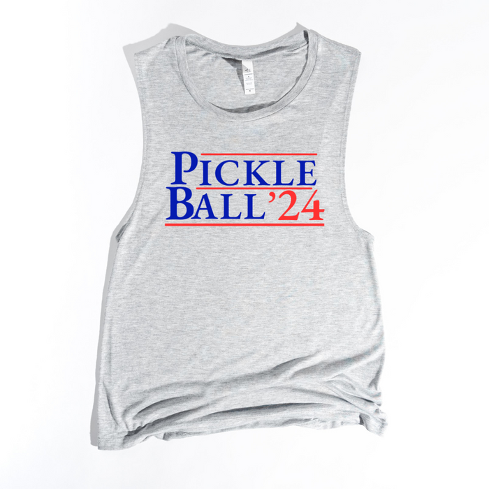 <p>Introducing our EXCLUSIVE 2“PickleBall ‘24” tank– because who says politics can’t be a dill-lightful game? Embrace the ultimate combo of PickleBall ‘24 and the upcoming 2024 Election!!</p> <p>Wear it all proudly and let everyone know you’re on #TeamPickle. PickleBall ‘24 is the pickle-fied fashion statement that’s both baller and bipartisan!&nbsp;</p>