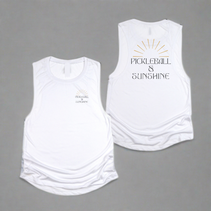 Introducing our Pickleball &amp; Sunshine tank top - the perfect combination of happiness and style! Just like a sunny day on the pickleball court, this tank will bring out the best in you.