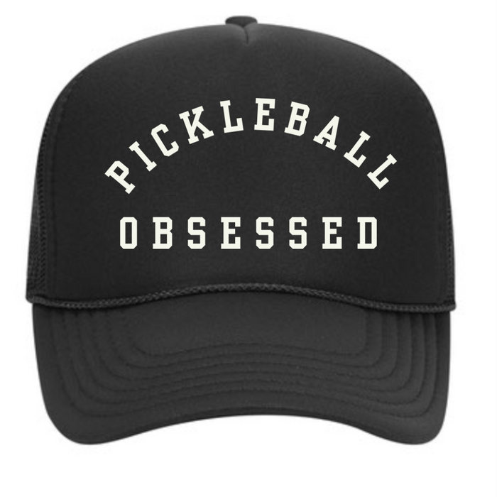 Show your pickleball passion with our Pickleball Obsessed Trucker Hat! You'll love how this trucker hat works for dominating the courts or adding a dash of pickleball flair to your everyday style. Get ready for your new favorite hat-  one that screams obsession, comfort, and unmistakable pickleball pride!