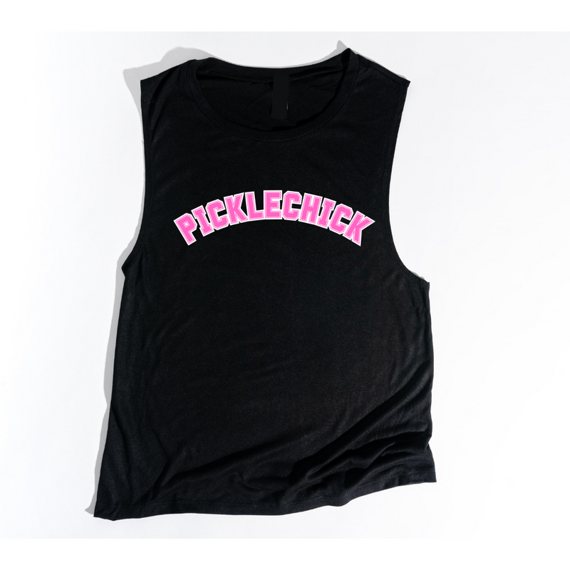 Introducing our exclusive PICKLECHICK Tank! Embrace the PickleChicks spirit and spread joy wherever you go when you wear it! Whether you’re dominating the court or simply enjoying life off the sidelines, wear your PICKLECHICK swag proudly and let your enthusiasm shine.